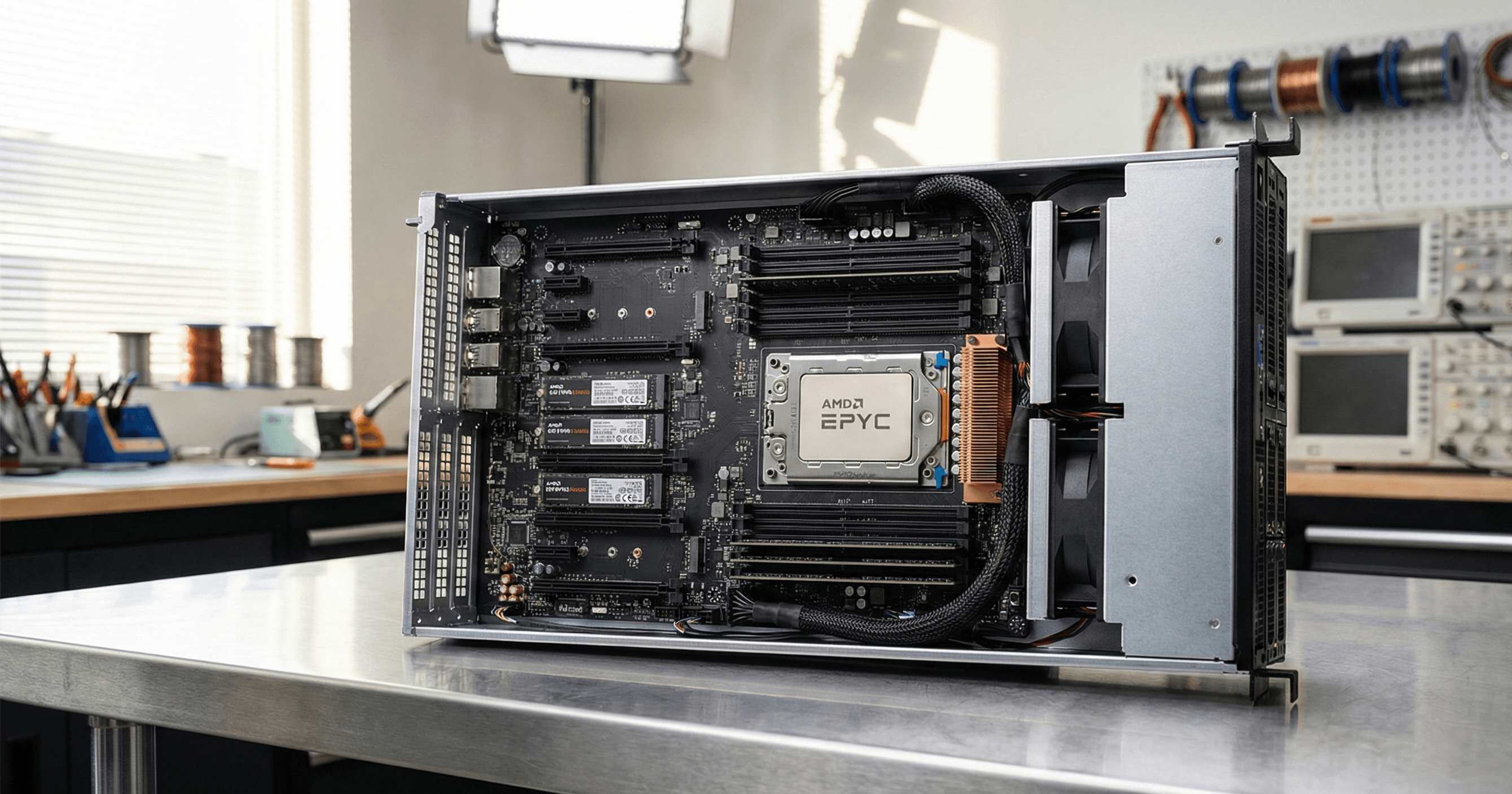 Enterprise AMD EPYC processor inside a Hydra Hosting rack server node